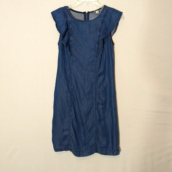 WOMEN'S "CATO Est 1946" Faux Blue Denim Short Sleeveless Dress; Size XS - Picture 1 of 6